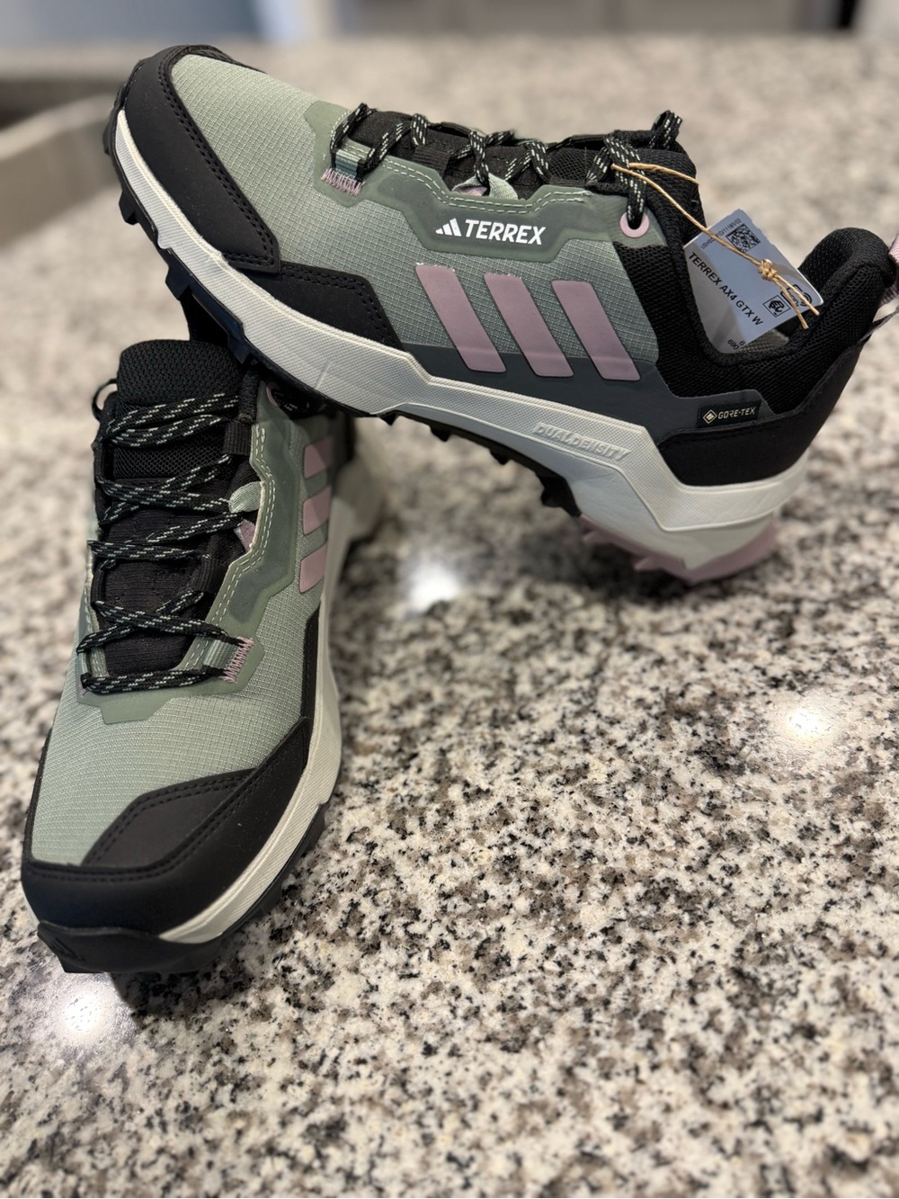 adidas Terrex Women's Trail Shoe - Sage Green with Pink Accents